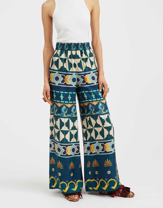 Palazzo Pants La DoubleJ: Casareale Placèe Emerald TRO0026SIL006