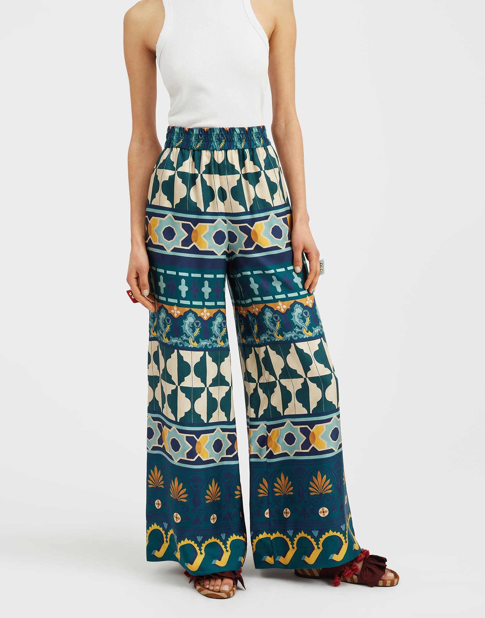 Palazzo Pants La DoubleJ: Casareale Placèe Emerald TRO0026SIL006
