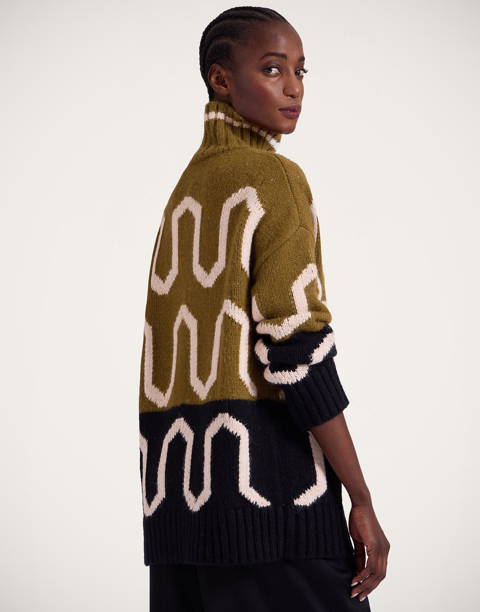 Comber Turtleneck La DoubleJ: Green & Black Comber Turtleneck La DoubleJ: Green & Black PUL0225KNI134