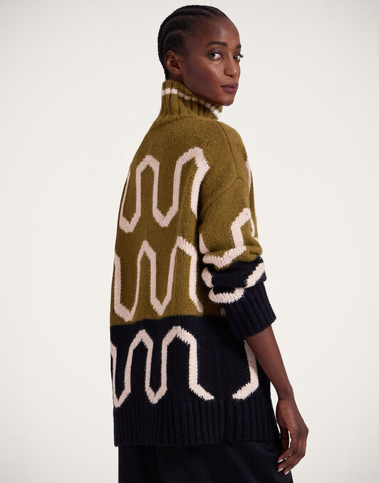 Comber Turtleneck La DoubleJ: Green & Black Comber Turtleneck La DoubleJ: Green & Black PUL0225KNI134