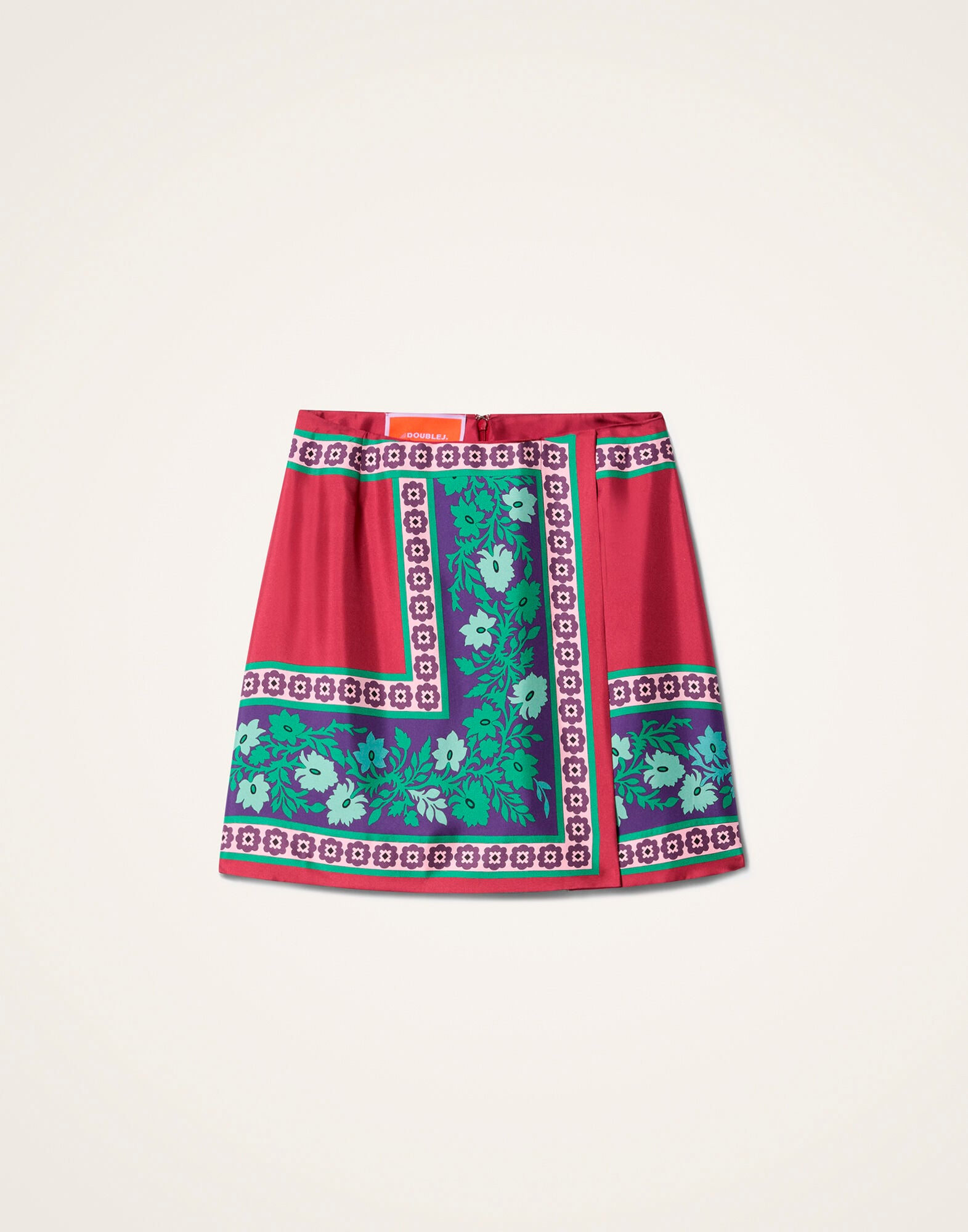 Mini Foulard Skirt La DoubleJ: Regalia Placée Red Mini Foulard Skirt La DoubleJ: Regalia Placée Red SKI0185SAB001
