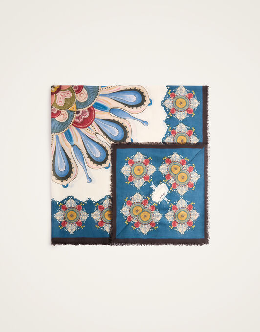 Foulard 140 La DoubleJ: Nucleus Placée Blue Foulard 140 La DoubleJ: Nucleus Placée Blue SCA0060MOS001