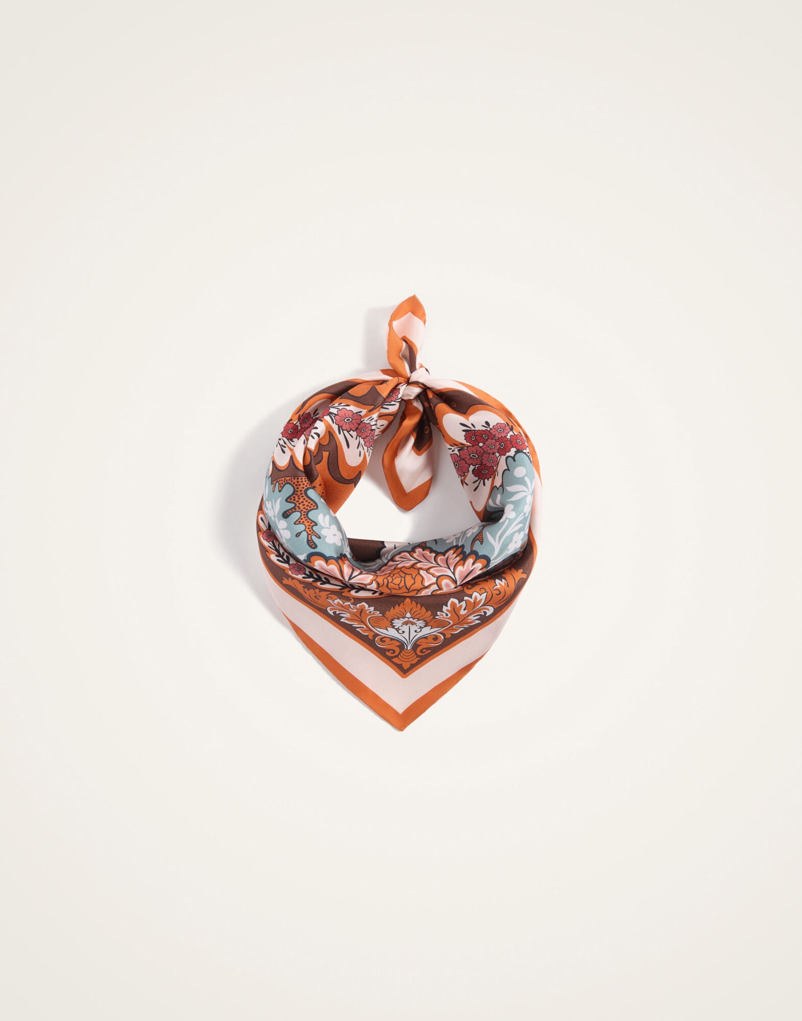 Foulard 45 La DoubleJ: Chamberlain Placée Orange Foulard 45 La DoubleJ: Chamberlain Placée Orange SCA0065SIL006