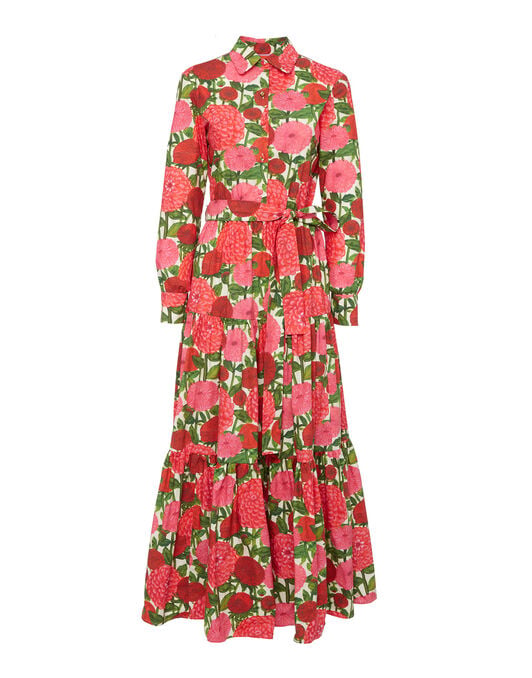 Bellini Dress La DoubleJ: Pink Dahlias DRE0016COT001