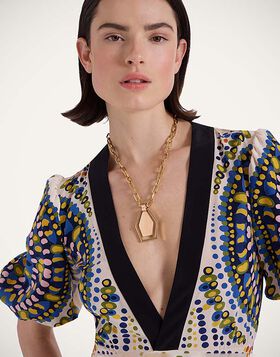 Swinging Portal Necklace La DoubleJ: 24k Gold Plate NEC0022BRA003