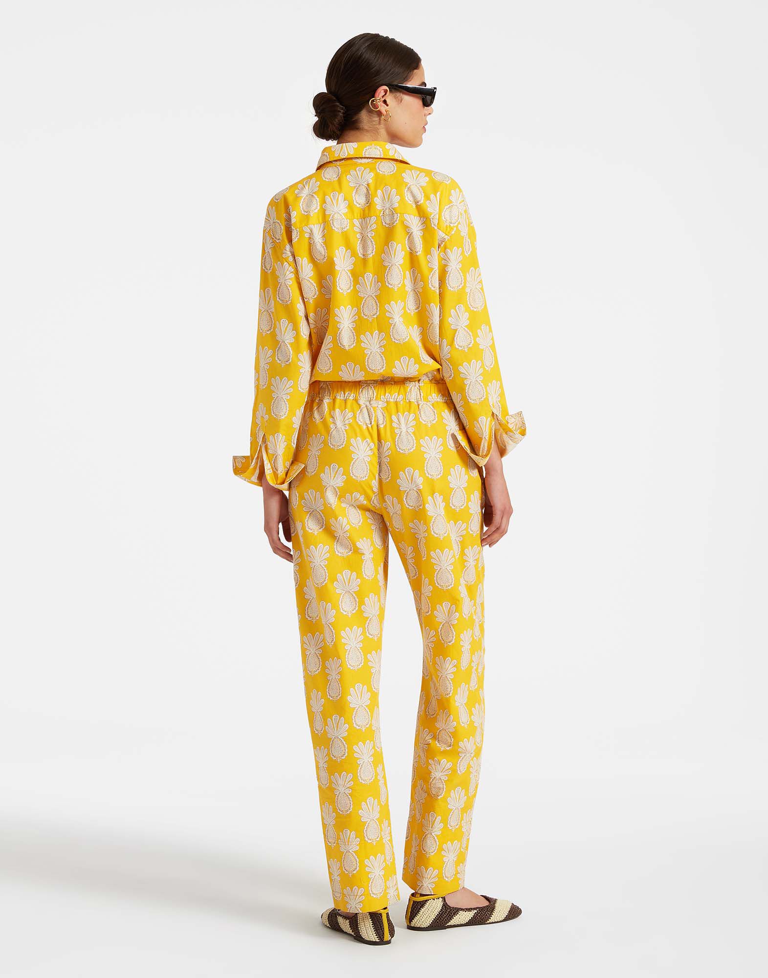 Aviator Jumpsuit La DoubleJ: Pineapple Sunflower Aviator Jumpsuit La DoubleJ: Pineapple Sunflower DRE0489COT039
