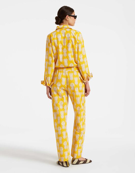 Aviator Jumpsuit La DoubleJ: Pineapple Sunflower Aviator Jumpsuit La DoubleJ: Pineapple Sunflower DRE0489COT039
