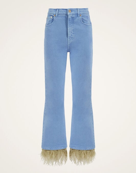 Fancy Crop Jeans (With Feathers) La DoubleJ: Light Blue TRO0108DEN001