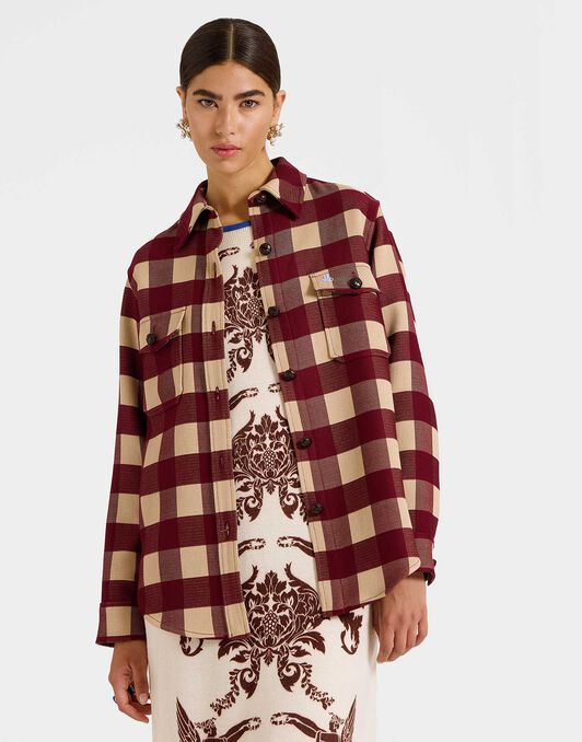 Better Than Your Boyfriend's Jacket La DoubleJ: Checkers Burgundy JAC0112VIS021