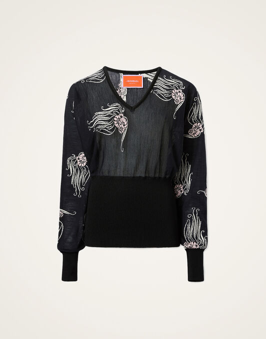 Winged Knit Top La DoubleJ: Lemuria Black Winged Knit Top La DoubleJ: Lemuria Black PUL0331KNI186