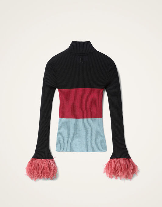 High Kick Top La DoubleJ: Color Block Black & Burgundy PUL0167KNI091