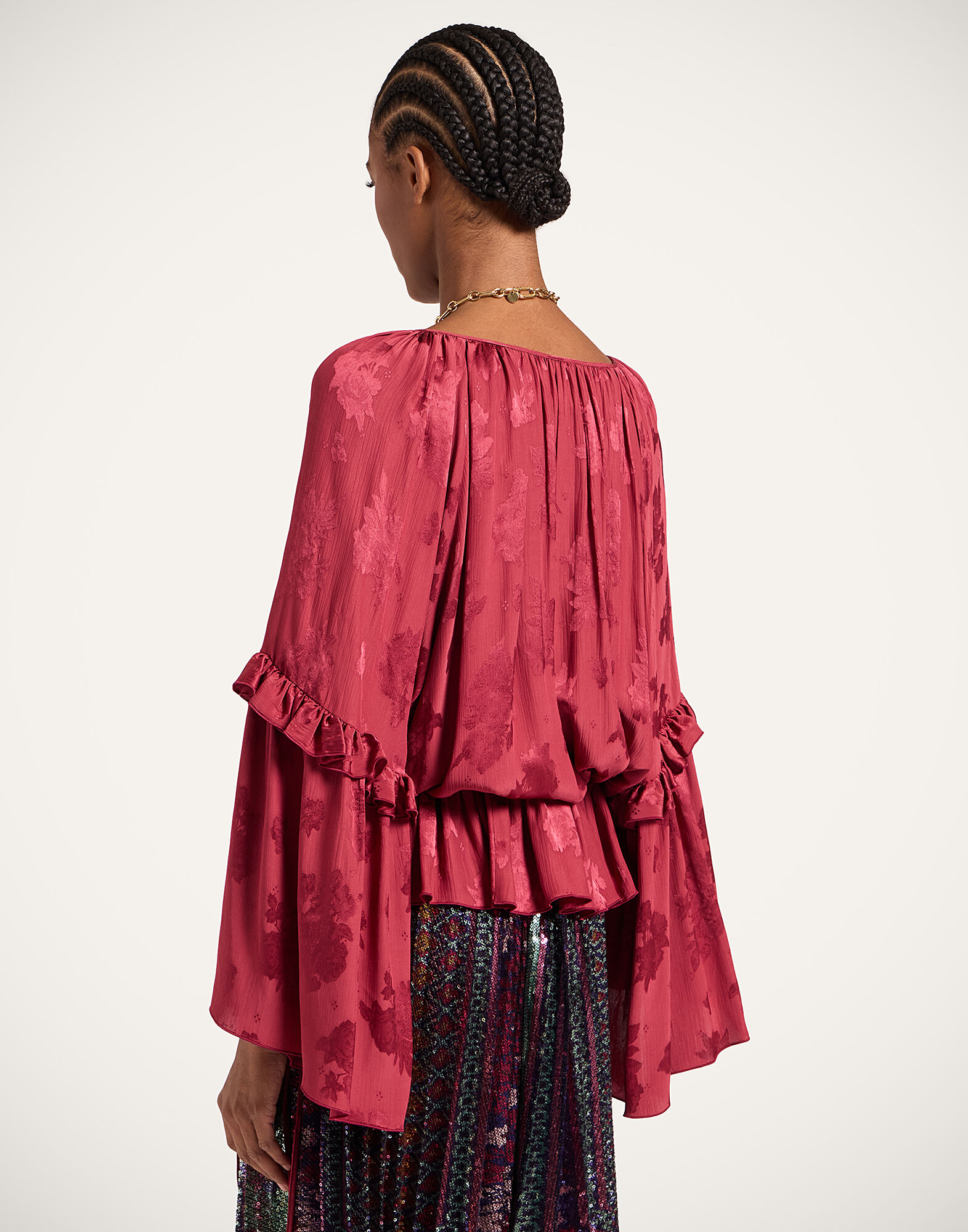 Boho Blouse La DoubleJ: Solid Brick Red Boho Blouse La DoubleJ: Solid Brick Red TOP0149JCQ133