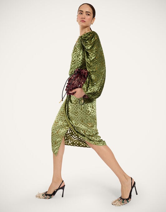 Drape Skirt La DoubleJ: Verona Green SKI0210VEL021