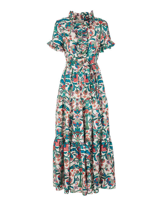 Long And Sassy Dress La DoubleJ: Tree Of Life Bianco DRE0017SIL001