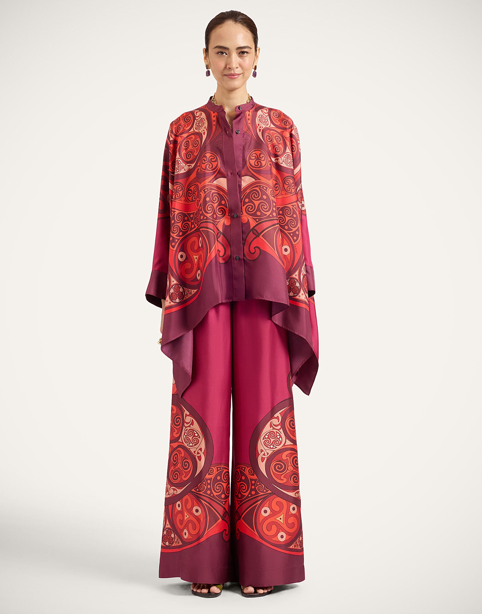 Palazzo Pants La DoubleJ: Alchemy Placée Dark Red Palazzo Pants La DoubleJ: Alchemy Placée Dark Red TRO0026SIL001