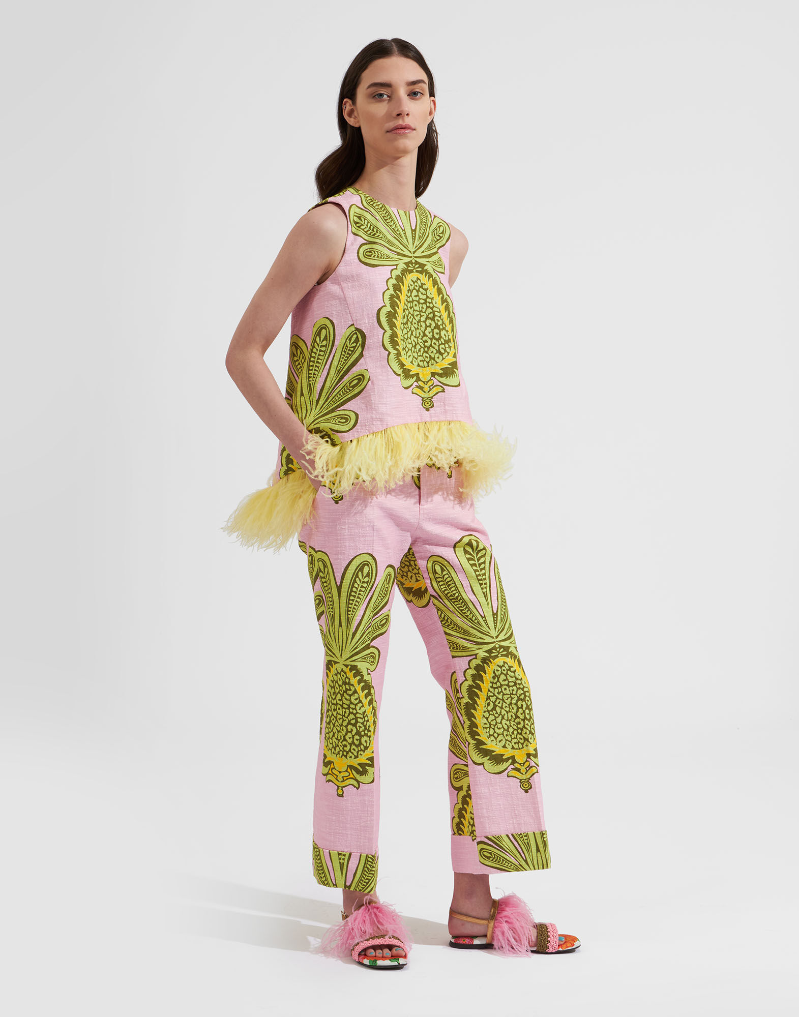 La Scala Top (With Feathers) La DoubleJ: Big Pineapple Pink La Scala Top (With Feathers) La DoubleJ: Big Pineapple Pink TOP0013COT005