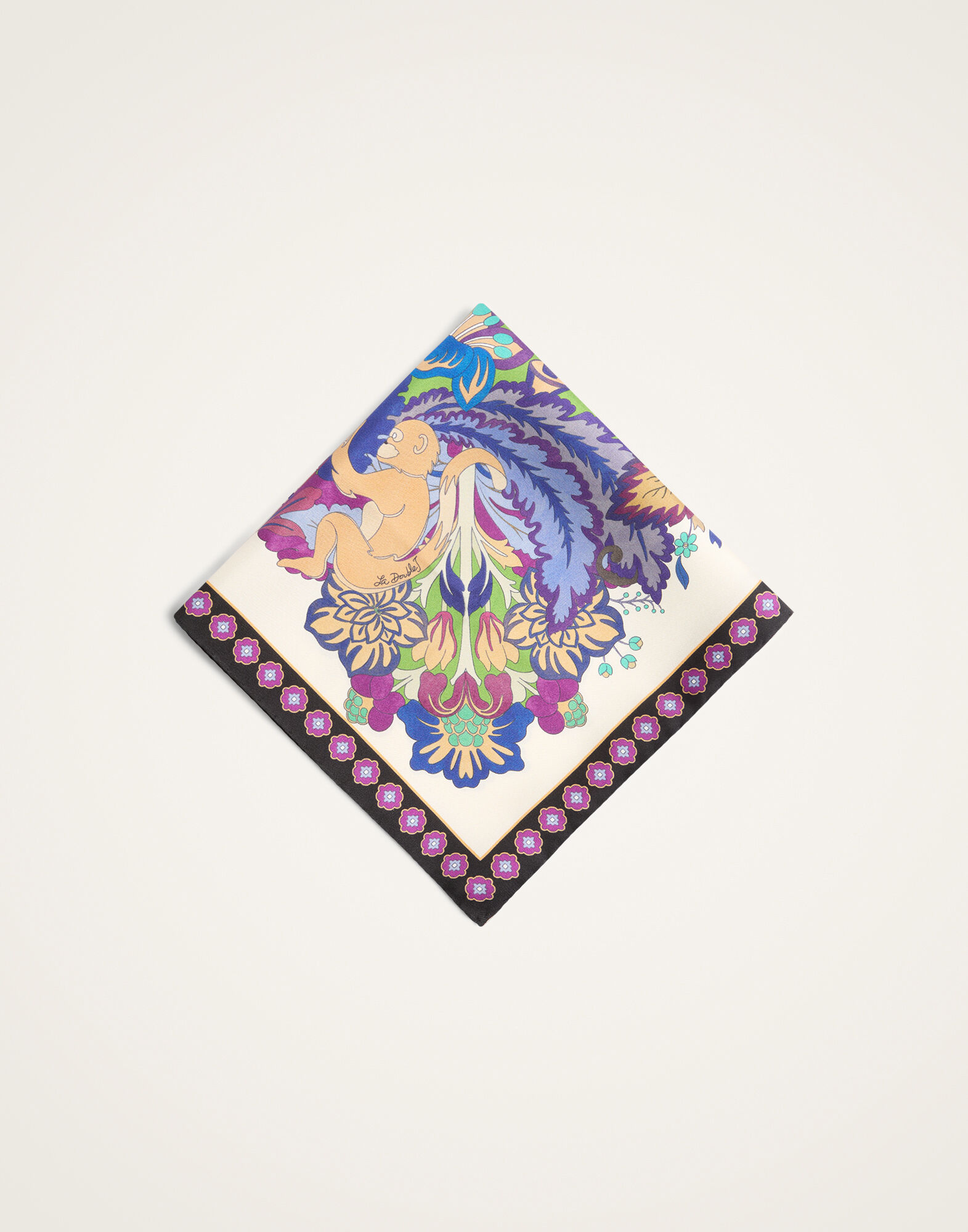 Foulard 45 La DoubleJ: Cornucopia Placée Ivory SCA0065SIL006