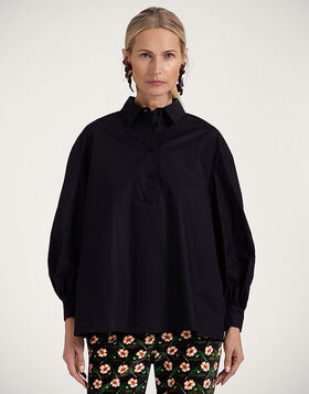 Poet Shirt La DoubleJ: Solid Black SHI0055COT059