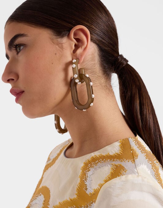 Nefertiti Double Earrings La DoubleJ: Solid Tortoiseshell EAR0041POL007
