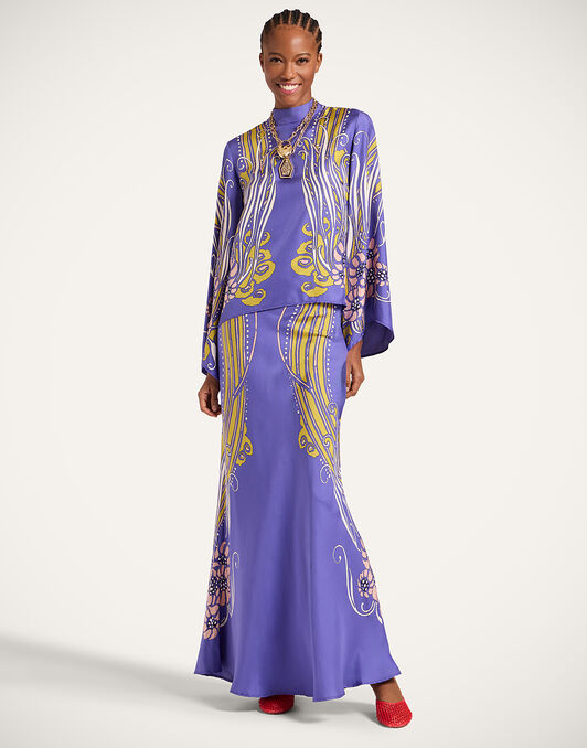 Sleek Skirt La DoubleJ: Atlantis Placée Purple Sleek Skirt La DoubleJ: Atlantis Placée Purple SKI0127SIL017