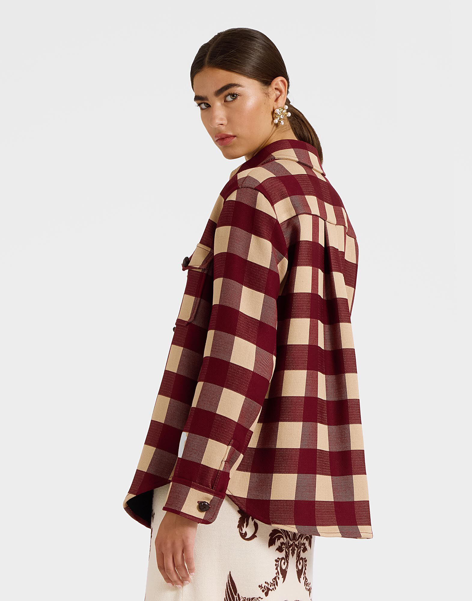 Better Than Your Boyfriend's Jacket La DoubleJ: Checkers Burgundy JAC0112VIS021