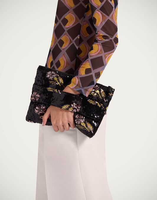 Ruffle Pochette La DoubleJ: Mayfair Black BAG0071PAI007
