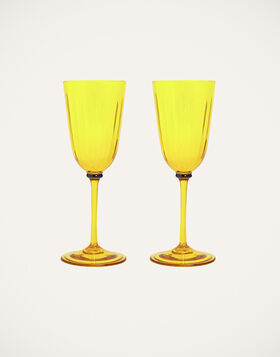 Wine Glasses Set Of 2 La DoubleJ: Yellow GLA0020MUR001