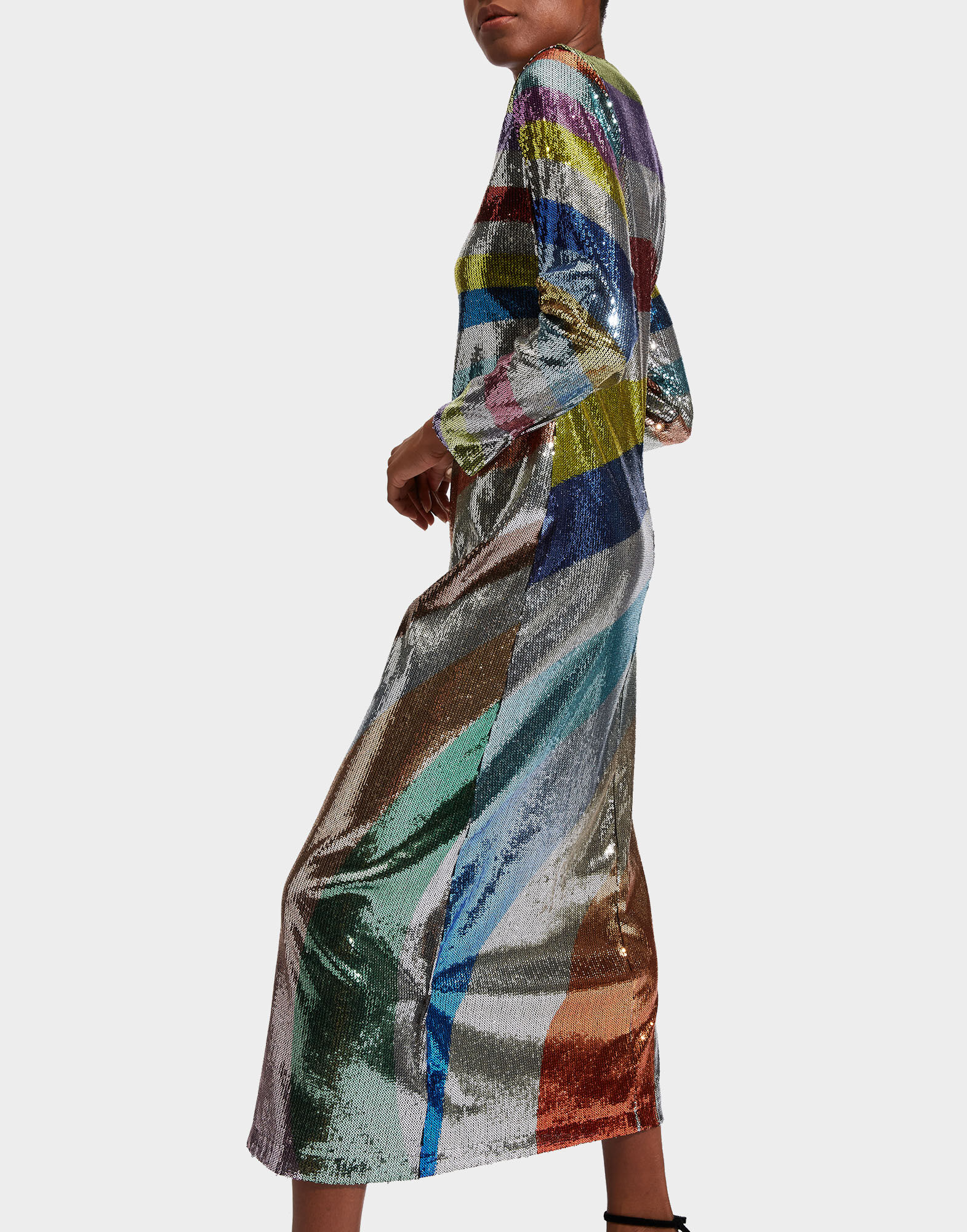 Supreme Swing Dress La DoubleJ: Rainbow Sequins Placée Supreme Swing Dress La DoubleJ: Rainbow Sequins Placée DRE0445PAI004