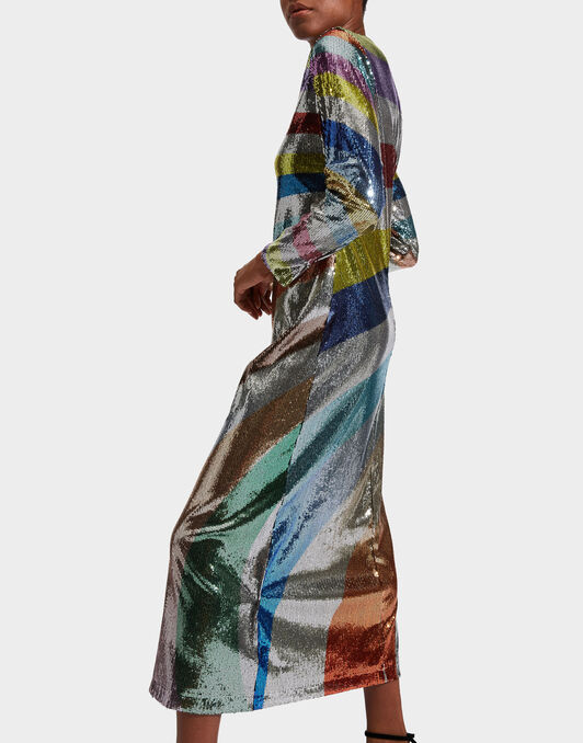 Supreme Swing Dress La DoubleJ: Rainbow Sequins Placée Supreme Swing Dress La DoubleJ: Rainbow Sequins Placée DRE0445PAI004