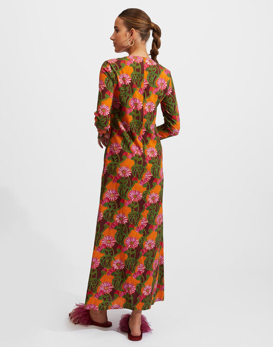 Long Sleeve Swing Dress La DoubleJ: Orange Gerber Long Sleeve Swing Dress La DoubleJ: Orange Gerber DRE0184VIS001