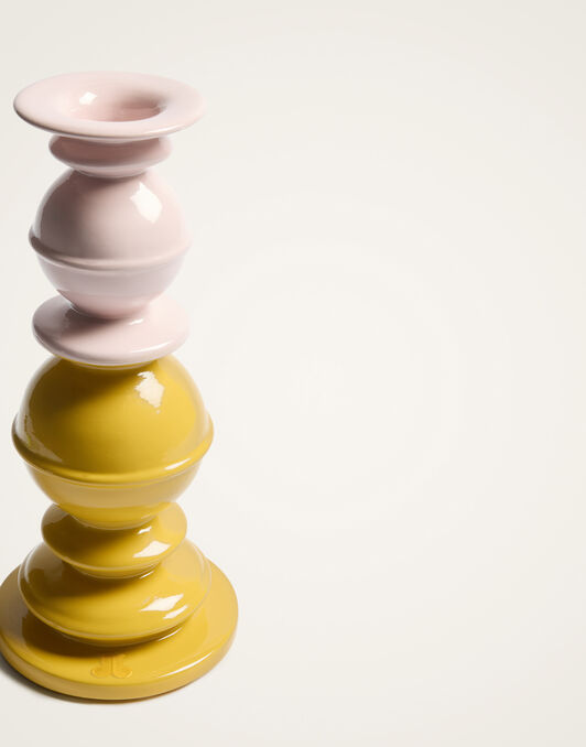 Space Pillar Candle La DoubleJ: Color Block Saffron, Light Pink, Bordeaux Space Pillar Candle La DoubleJ: Color Block Saffron, Light Pink, Bordeaux OTC0012CEW001