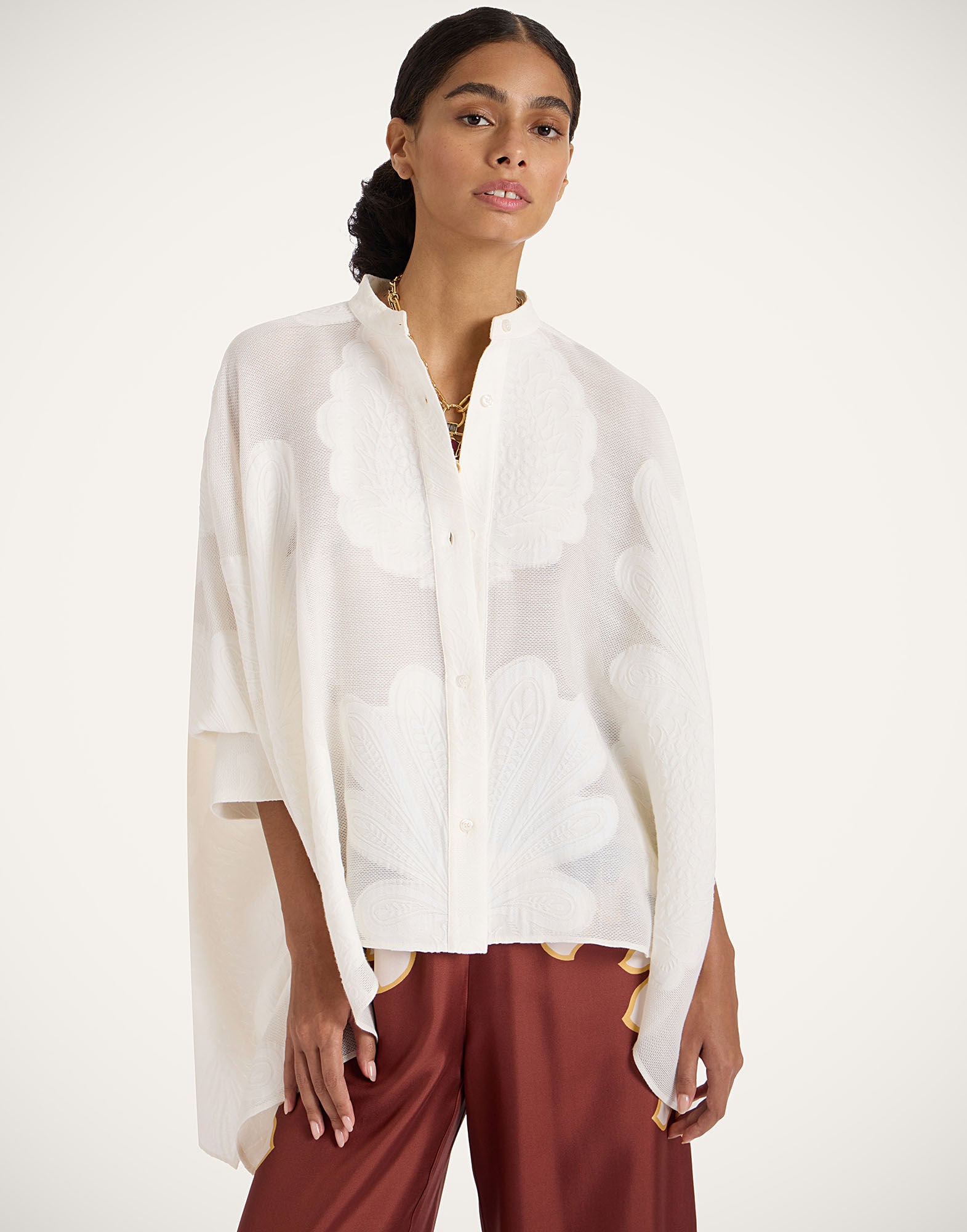 Foulard Shirt La DoubleJ: Pineapple Lace Foulard Shirt La DoubleJ: Pineapple Lace SHI0167LAC008
