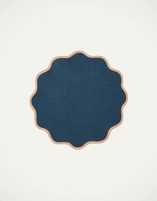 Cloud Placemat Set Of 2 La DoubleJ: Rainbow Navy Cloud Placemat Set Of 2 La DoubleJ: Rainbow Navy TBM0003LIN006