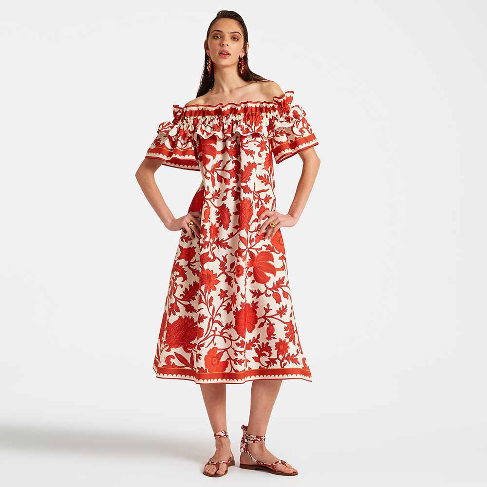 Breakfast Dress La DoubleJ: Dragonflower Red Breakfast Dress La DoubleJ: Dragonflower Red DRE0331COT039