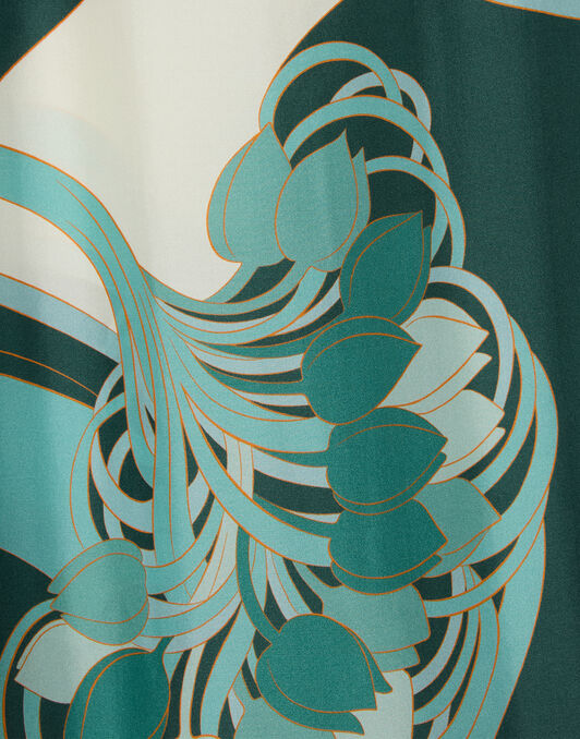 Scarf Dress La DoubleJ: Blooming Tulip Placée Dark Green Scarf Dress La DoubleJ: Blooming Tulip Placée Dark Green DRE0964SIL009