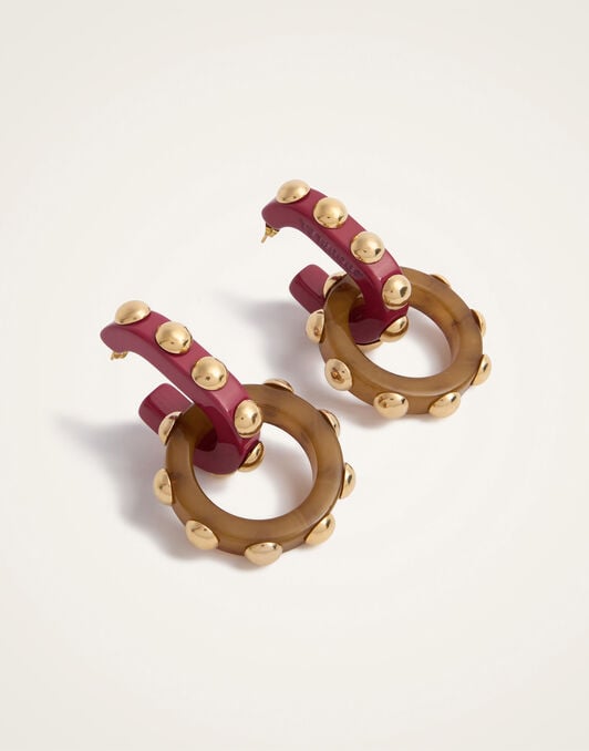Double Hoop Earrings La DoubleJ: Solid Military Green EAR0048POL004