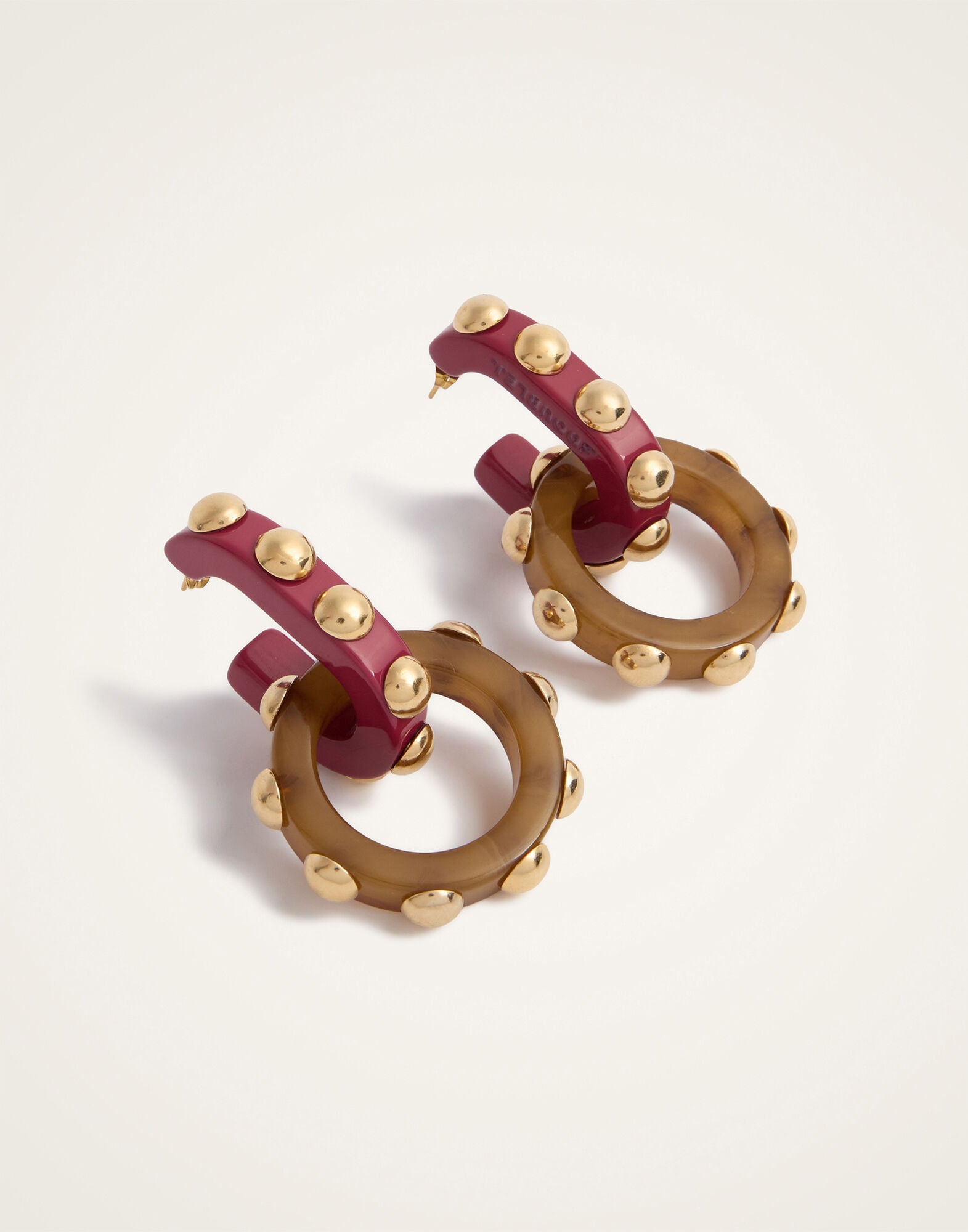 Double Hoop Earrings La DoubleJ: Solid Military Green EAR0048POL004