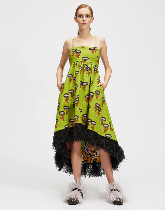 La Scala Dress La DoubleJ: Chirpy Cactus Verde La Scala Dress LaDoubleJ: Chirpy Cactus Verde DRE0160COT005
