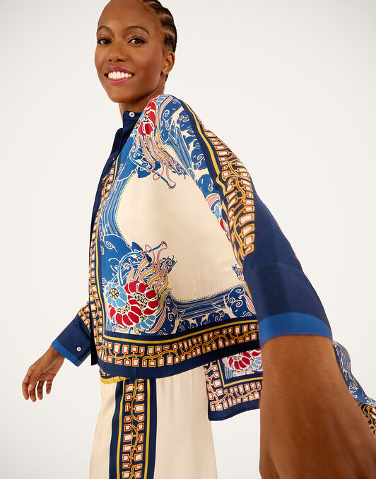 Foulard Shirt La DoubleJ: Lemuria Placée Blue Foulard Shirt La DoubleJ: Lemuria Placée Blue SHI0167LAC008