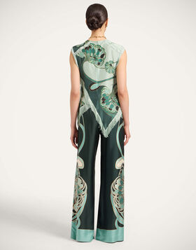 Palazzo Pants La DoubleJ: Blooming Tulip Placée Dark Green TRO0026SIL006
