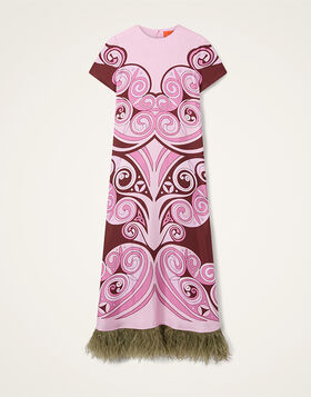 Swing Dress La DoubleJ: Kells Swirl Placée Mauve DRE0864SIL026