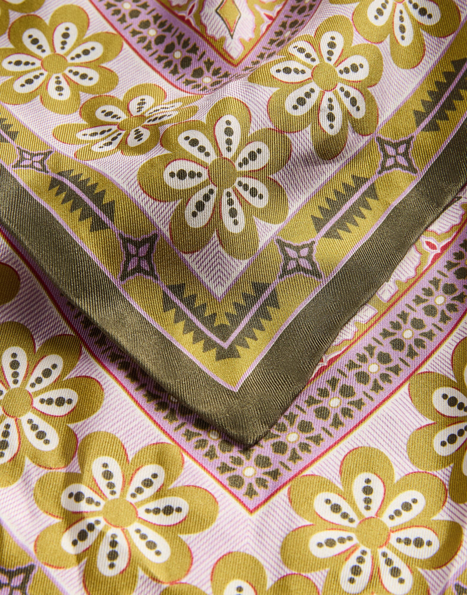 Foulard 45 La DoubleJ: Pagoda Placée Pink SCA0065SIL006