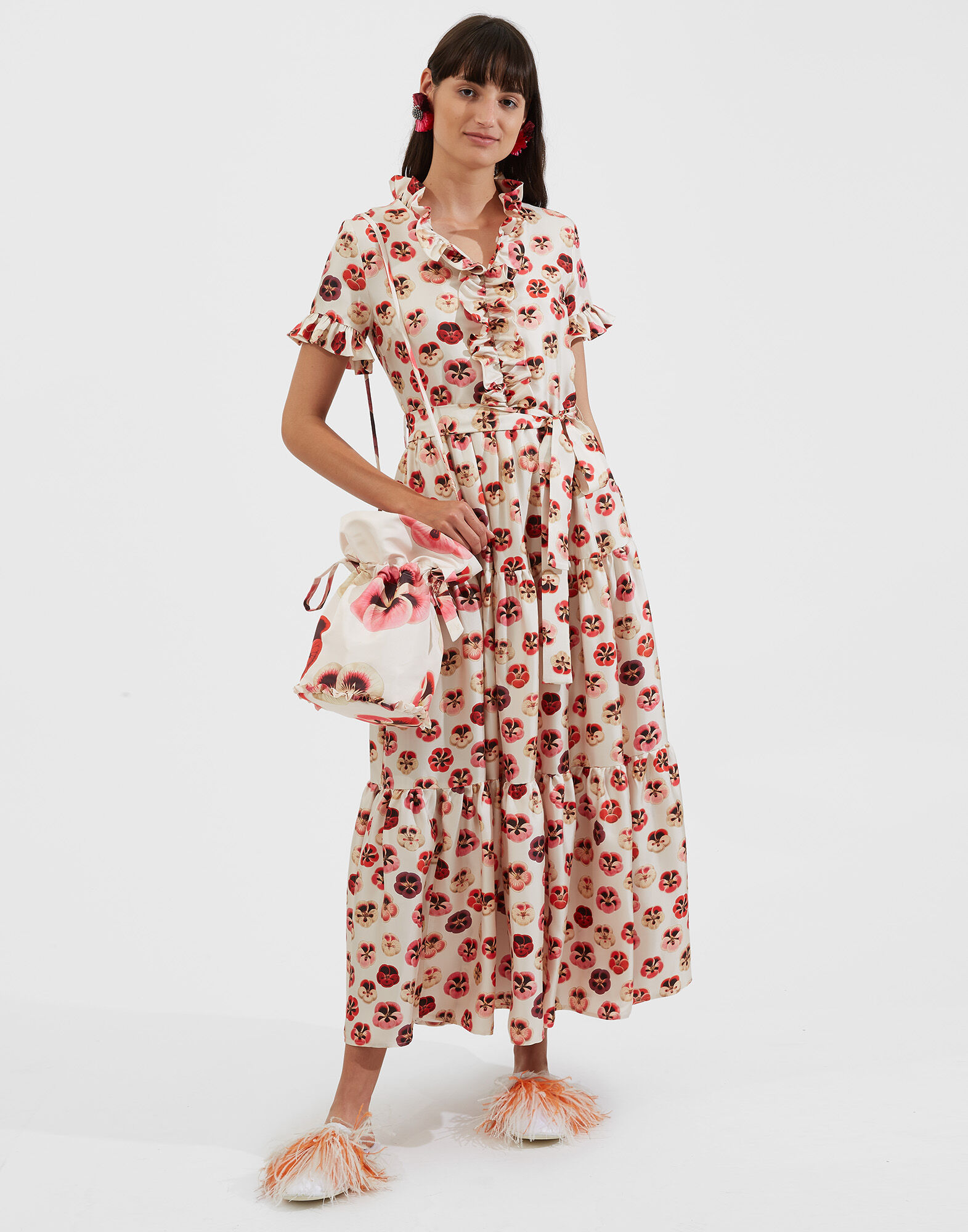 Long And Sassy Dress La DoubleJ: Micro Pansy Long And Sassy Dress La DoubleJ: Micro Pansy DRE0017SIL001