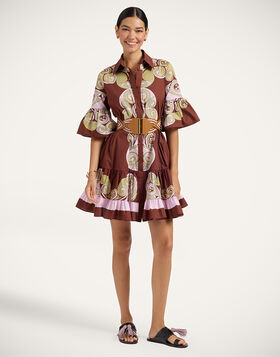 Choux Dress La DoubleJ: Kells Swirl Placée Burgundy DRE0205COT097