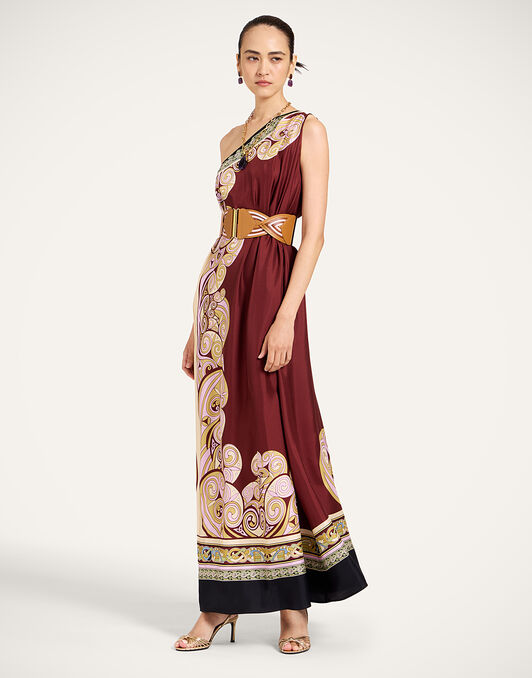 Roy Dress La DoubleJ: Kells Swirl Placée Burgundy DRE0304SIL006
