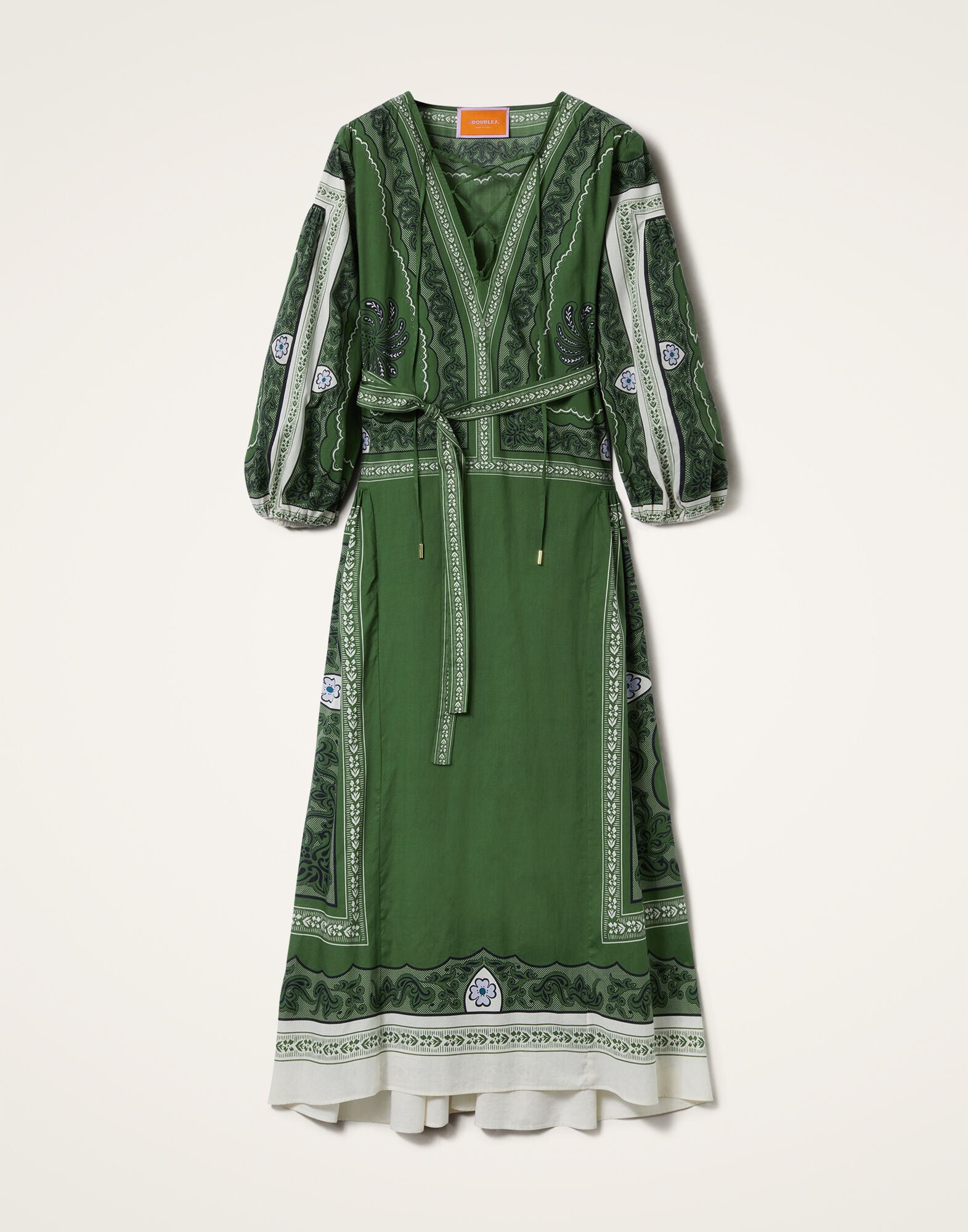 Viviana Dress La DoubleJ: Mirage Placée Green Viviana Dress La DoubleJ: Mirage Placée Green DRE0716COT056