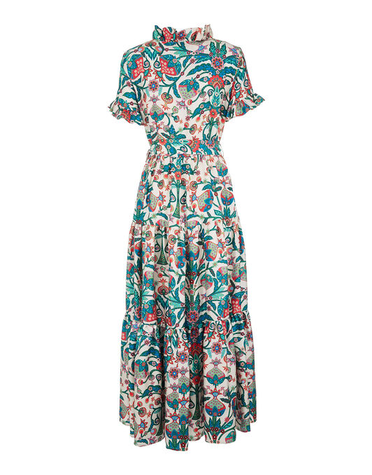 Long And Sassy Dress La DoubleJ: Tree Of Life Bianco DRE0017SIL001