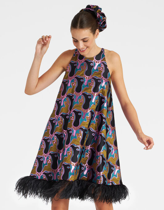 La Fenice Mini Dress La DoubleJ: Spritz Blue Petrol DRE0623JCQ040