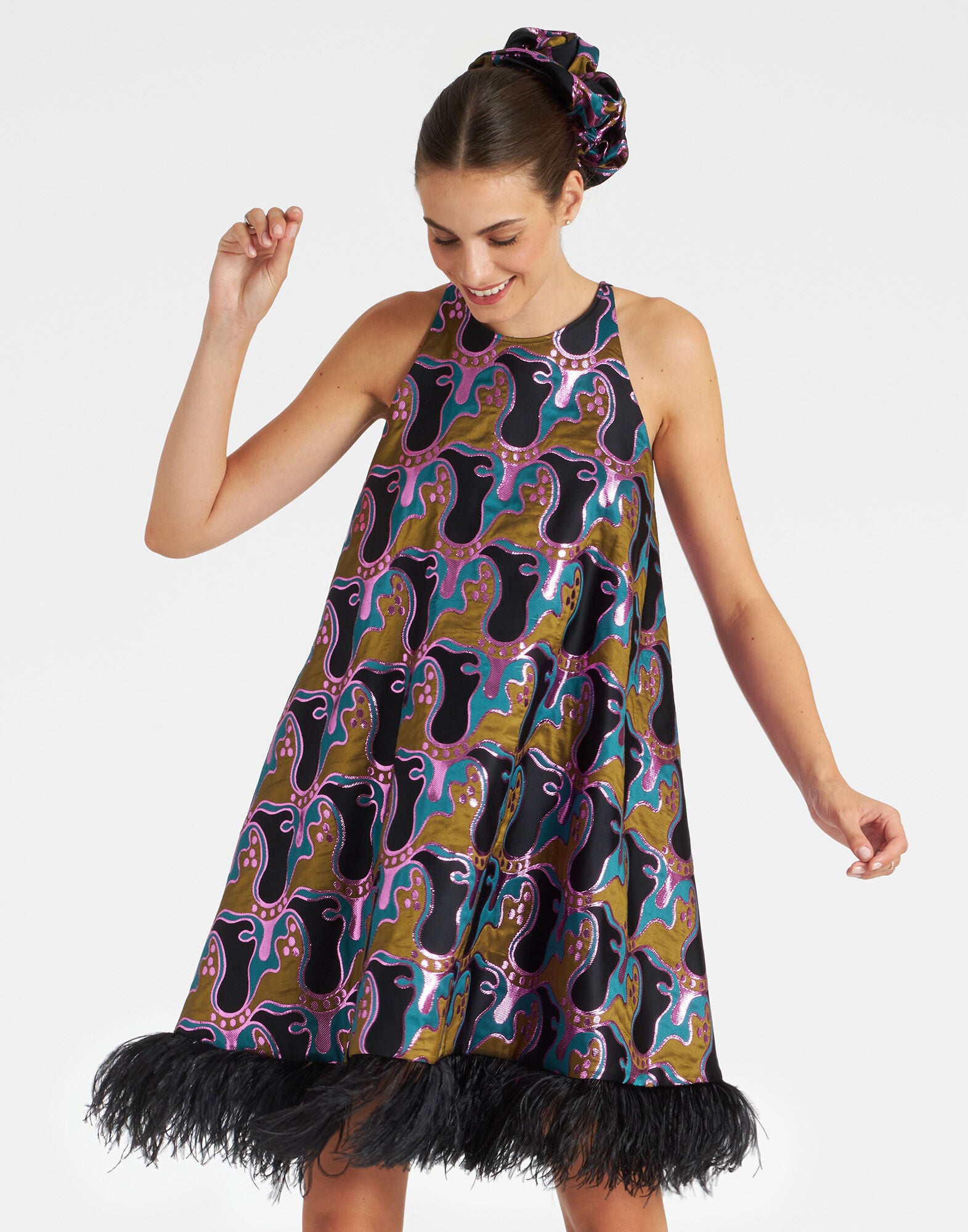 La Fenice Mini Dress La DoubleJ: Spritz Blue Petrol DRE0623JCQ040