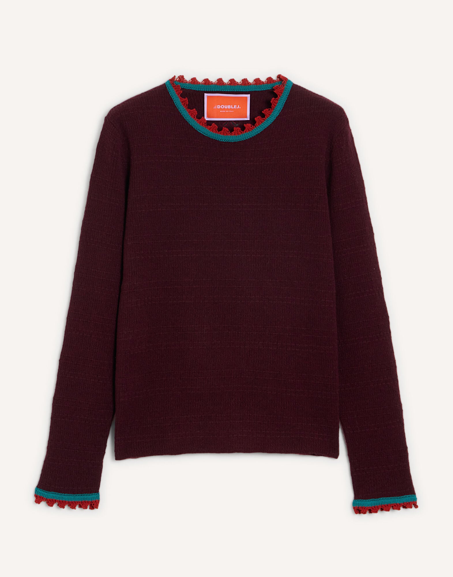 Picket Crew Neck La DoubleJ: Solid Burgundy Picket Crew Neck La DoubleJ: Solid Burgundy PUL0308KNI171